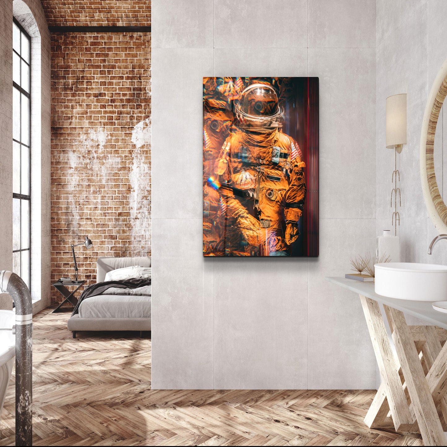 Blurry Astronaut - Designer's Collection Glass Wall Art