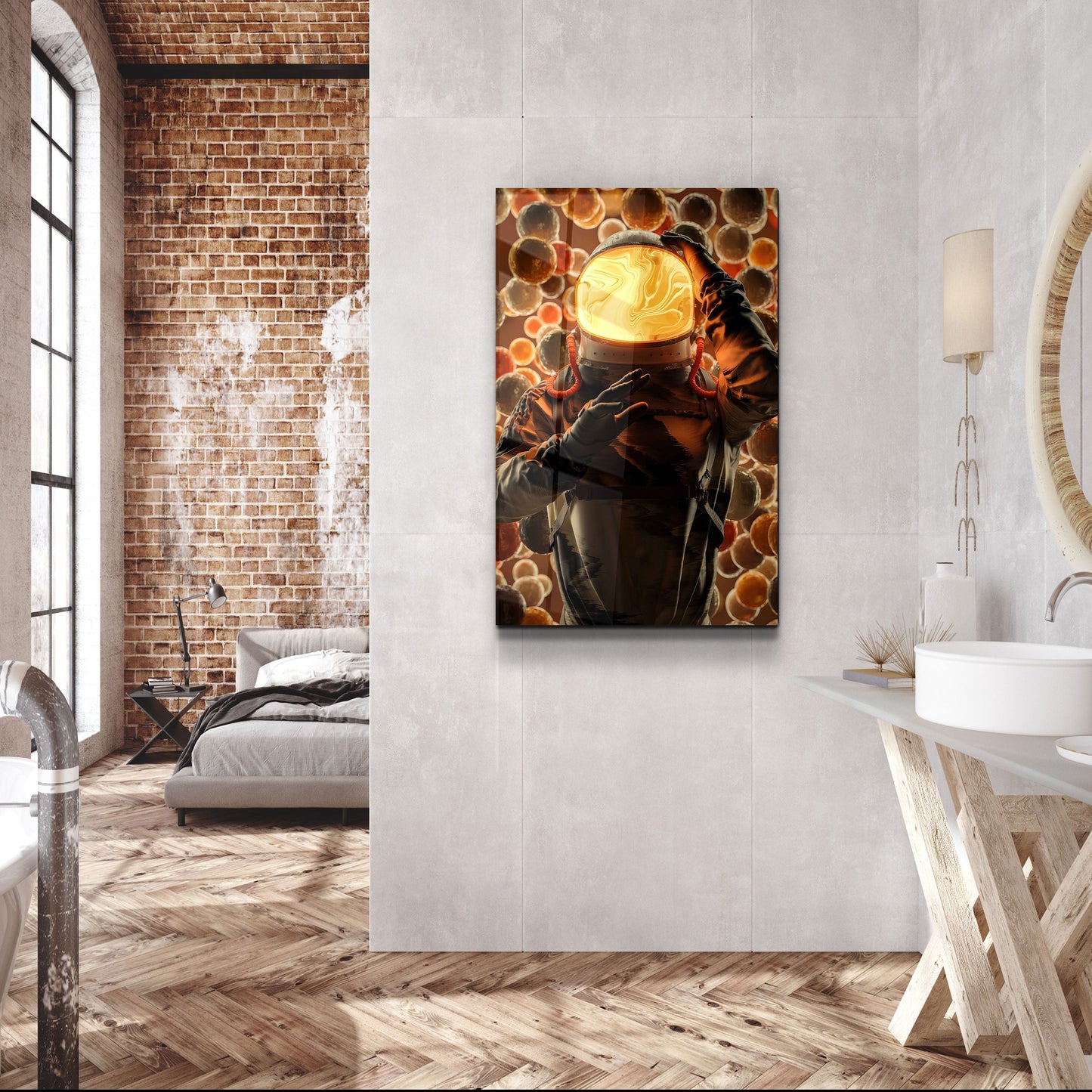 Astronaut is Lava - Designer's Collection Glass Wall Art