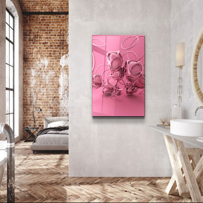 Abstract Pink Modern Design - Designer's Collection Glass Wall Art