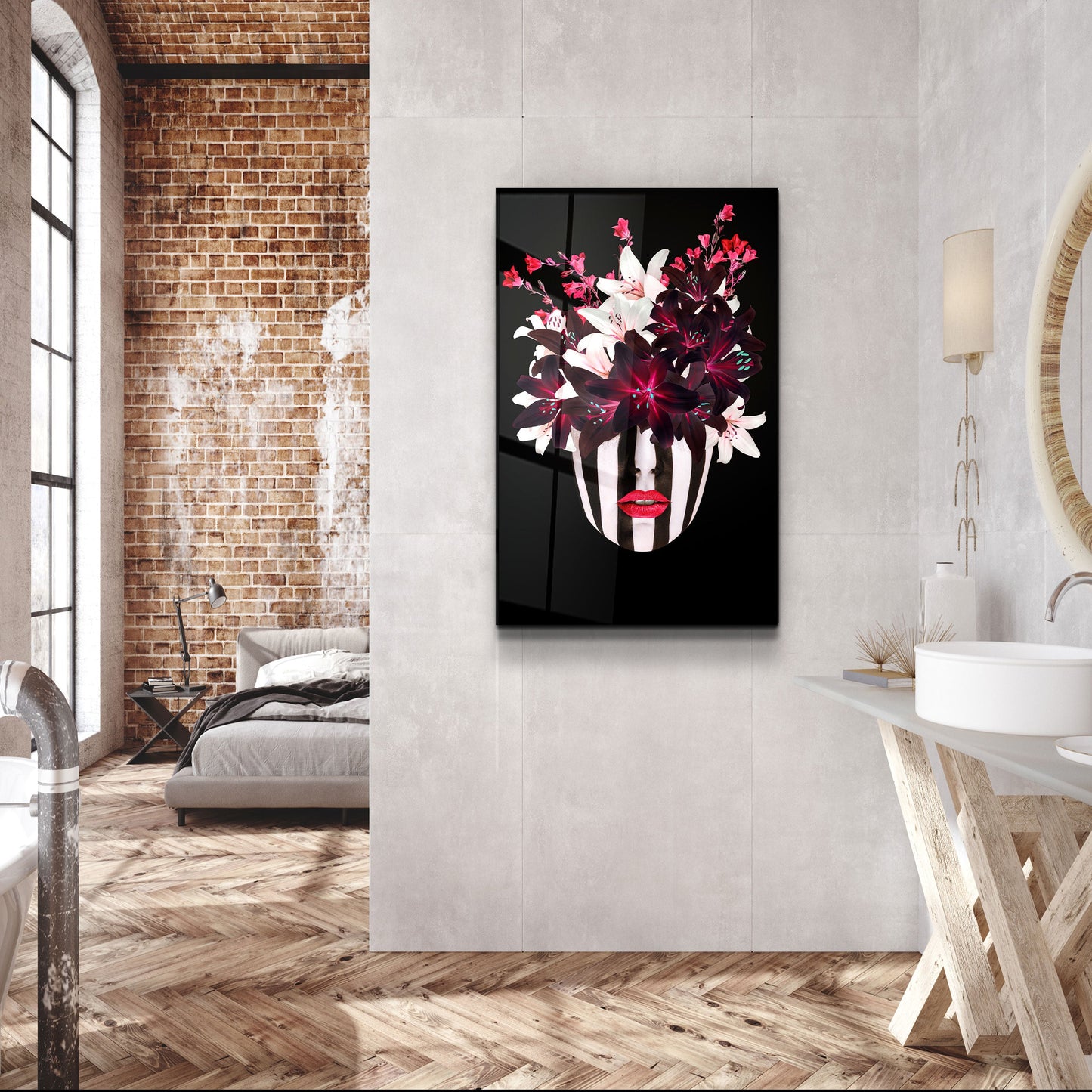 Flower Pot - Designer's Collection Glass Wall Art
