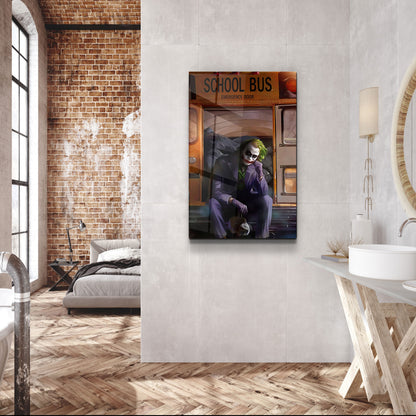 School Bus - Joker - Designer's Collection Glass Wall Art