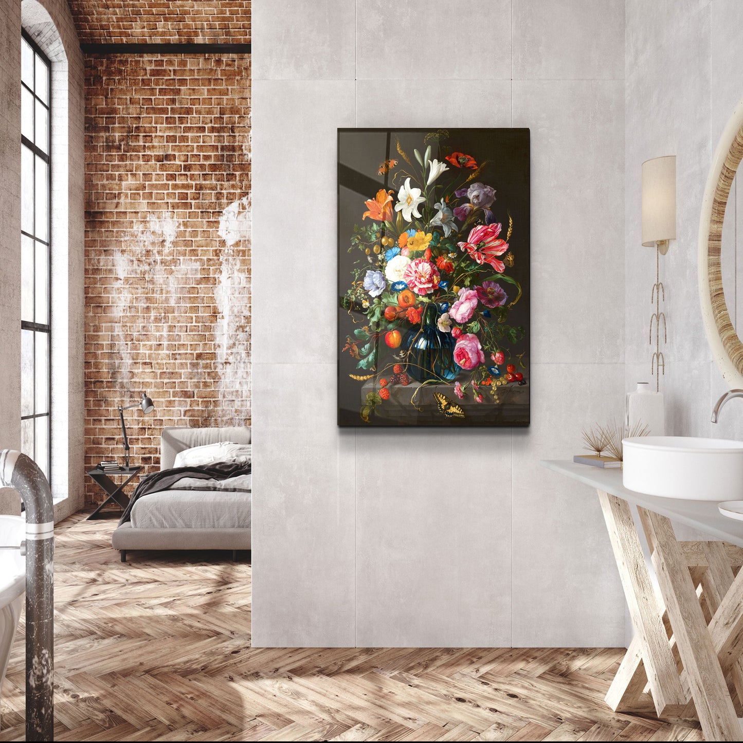 Retro Flowers - Designer's Collection Glass Wall Art