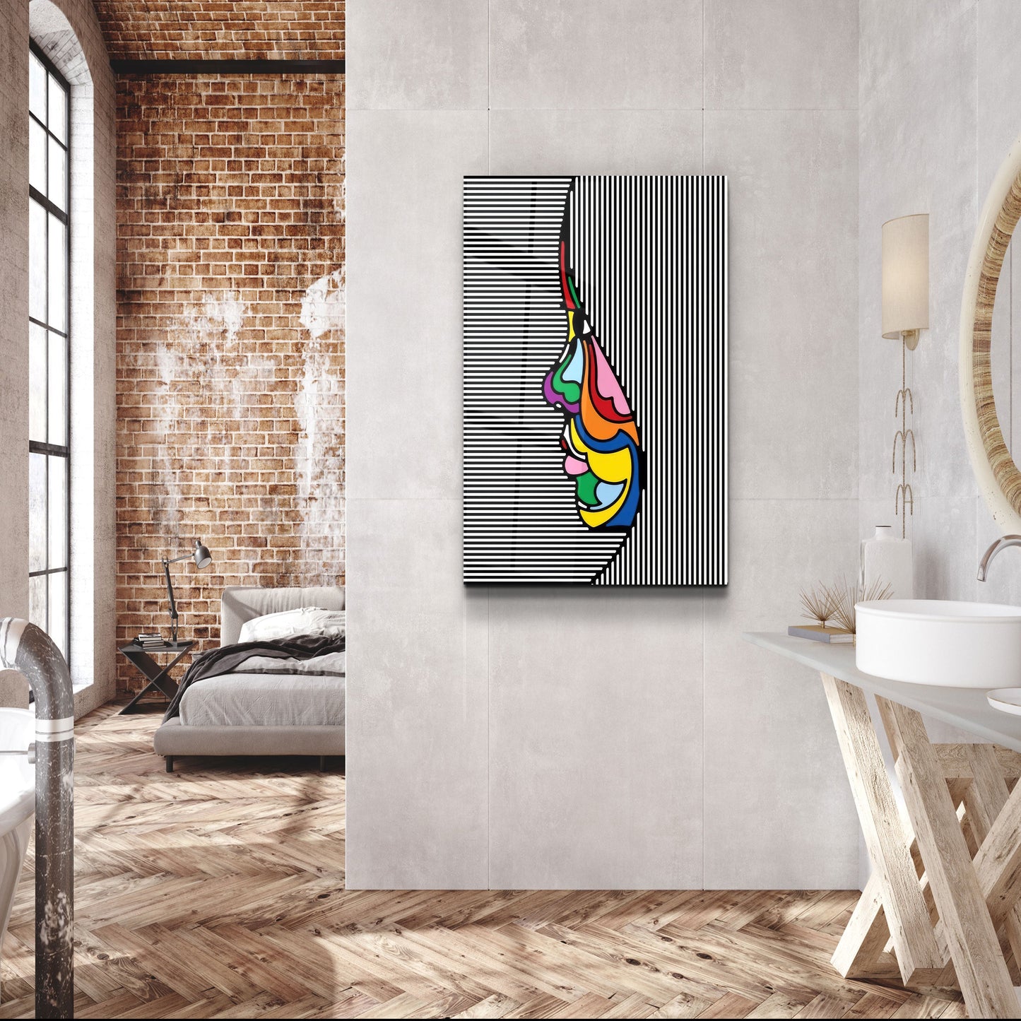Lines and Face - Designer's Collection Glass Wall Art