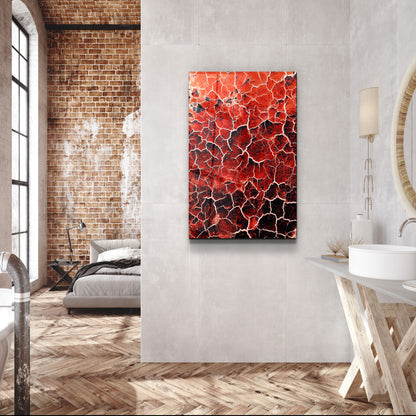Red Crack - Designer's Collection Glass Wall Art