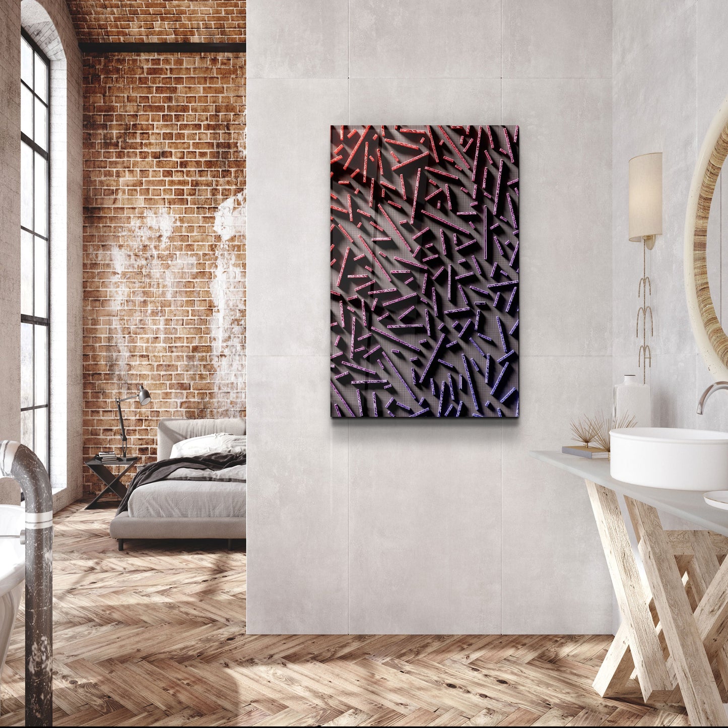 Pixel Sticks - Designer's Collection Glass Wall Art