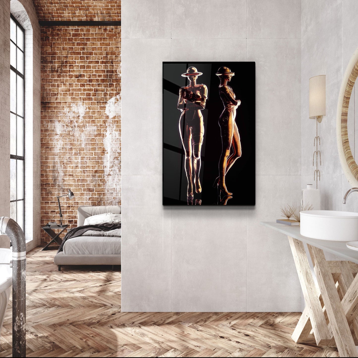 RoboGirlz3 - Designer's Collection Glass Wall Art