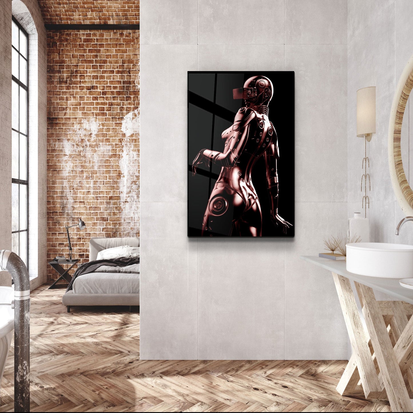 Robo Girl Bronze - Designer's Collection Glass Wall Art