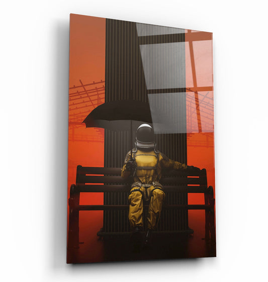 Astronaut on the Bench - Designer's Collection Glass Wall Art