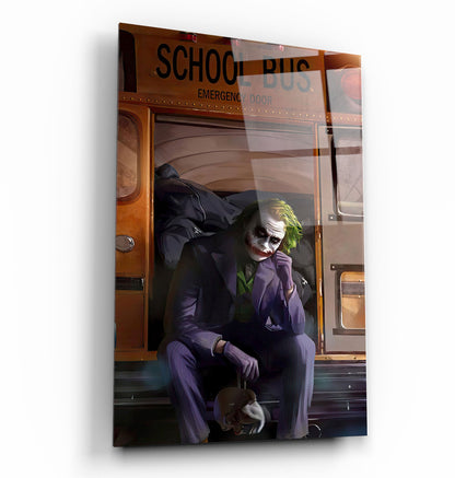 School Bus - Joker - Designer's Collection Glass Wall Art