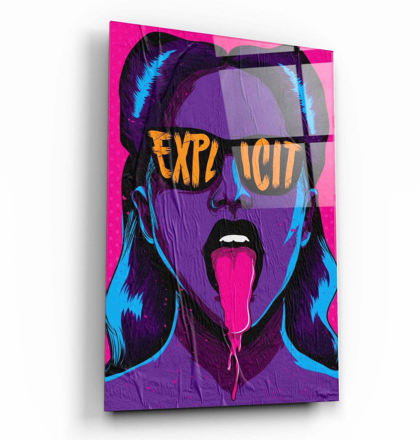 Explicit - Purple - Designer's Collection Glass Wall Art