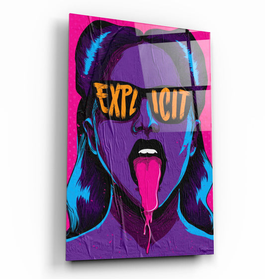 Explicit - Purple - Designer's Collection Glass Wall Art
