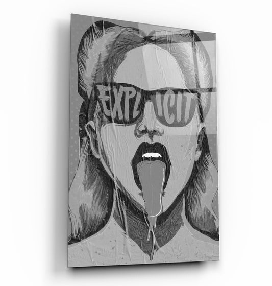 Explicit - Gray - Designer's Collection Glass Wall Art