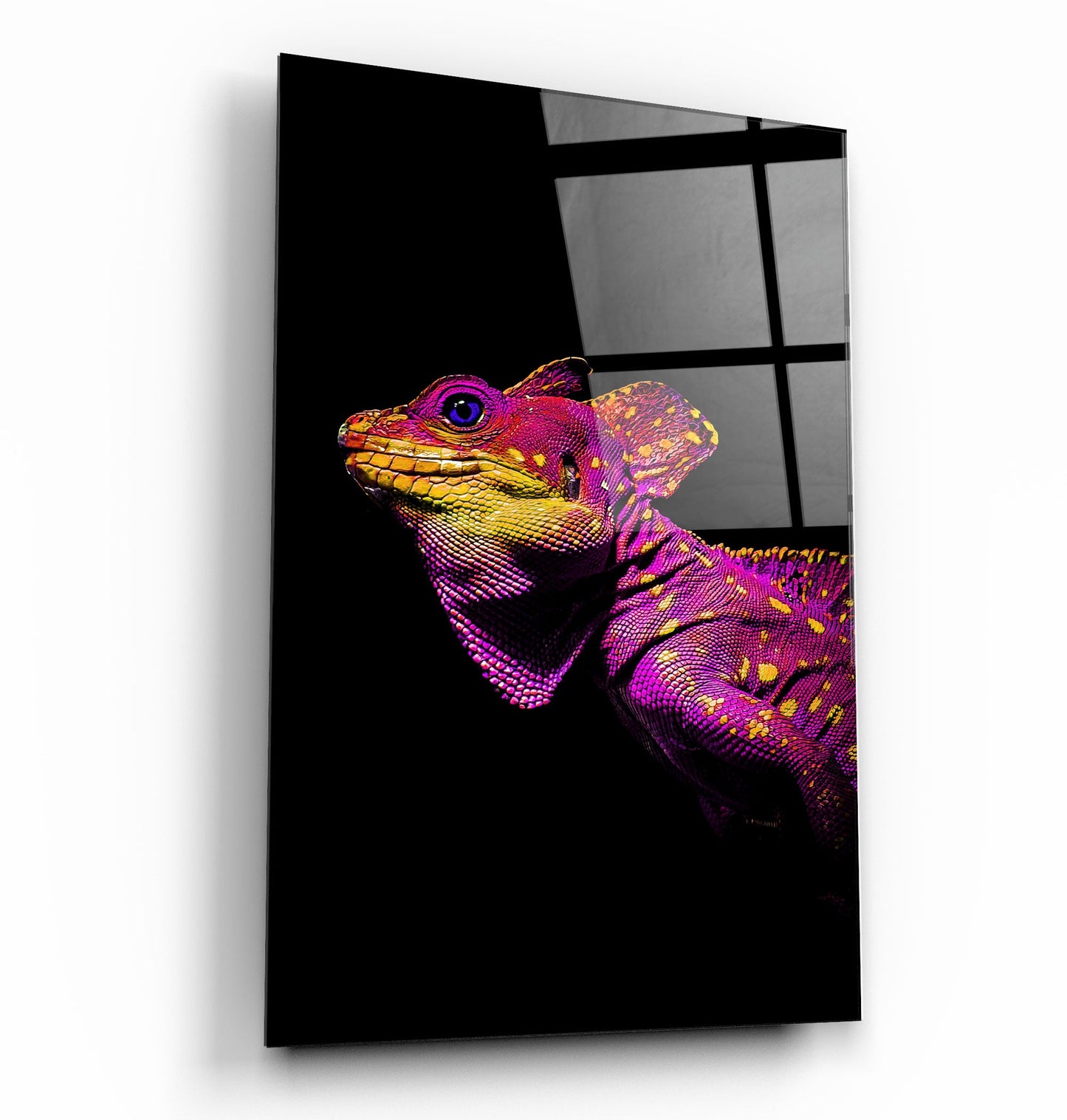 Iguana Magenta - Designer's Collection Glass Wall Art