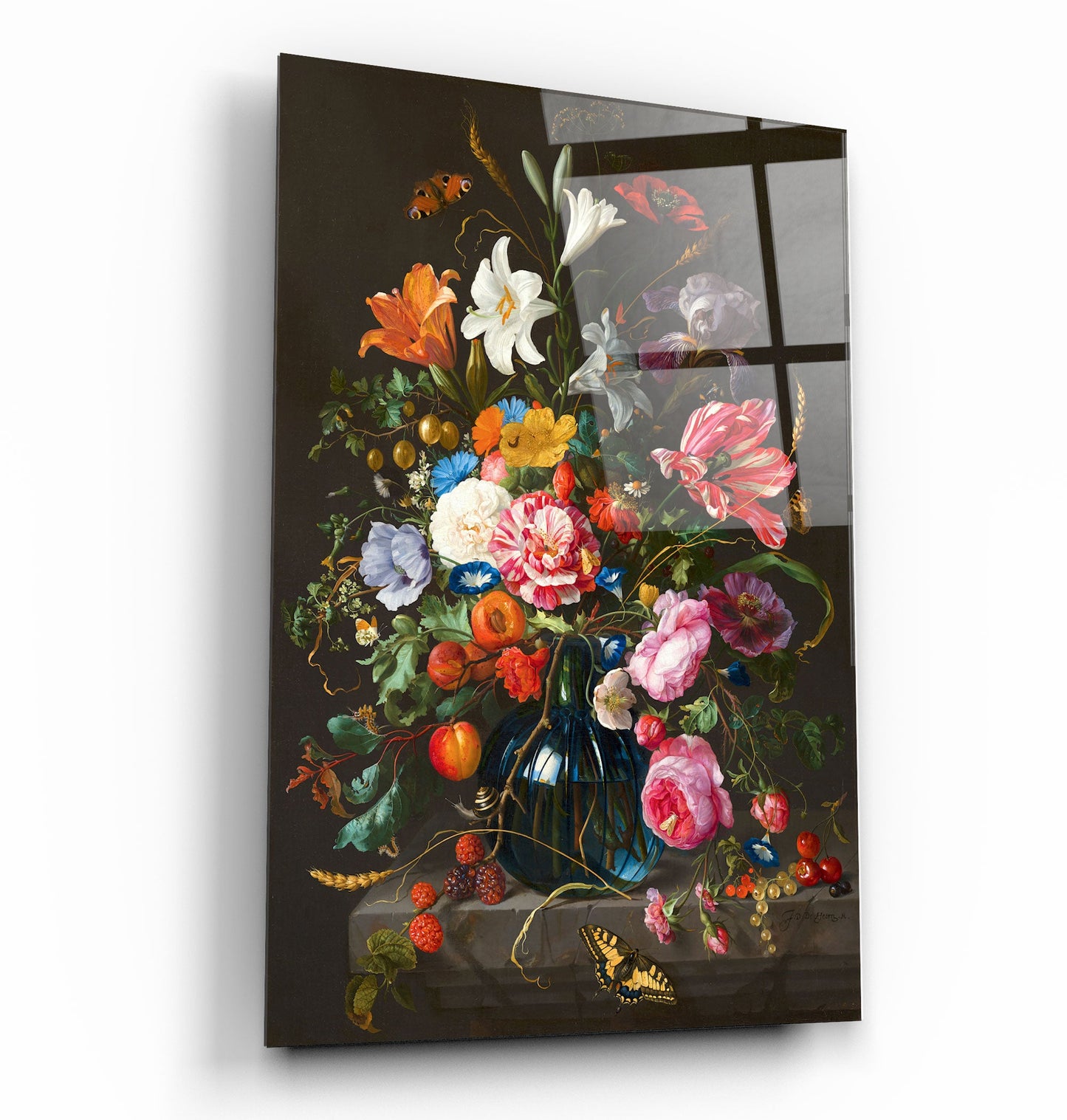 Retro Flowers - Designer's Collection Glass Wall Art