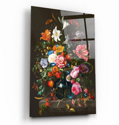 Retro Flowers - Designer's Collection Glass Wall Art