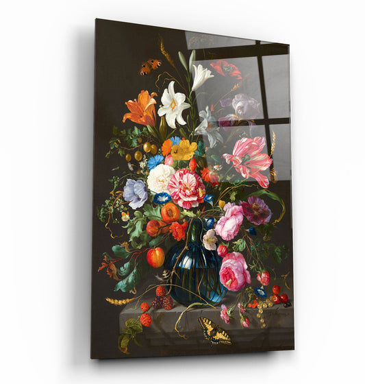 Retro Flowers - Designer's Collection Glass Wall Art