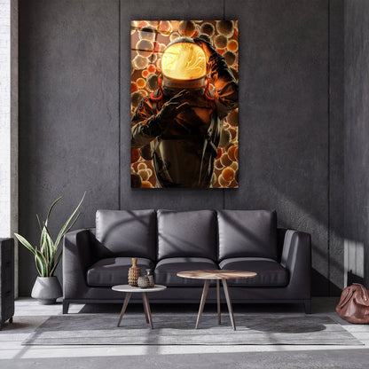 Astronaut is Lava - Designer's Collection Glass Wall Art