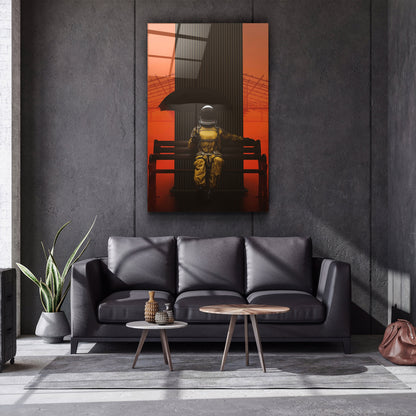 Astronaut on the Bench - Designer's Collection Glass Wall Art