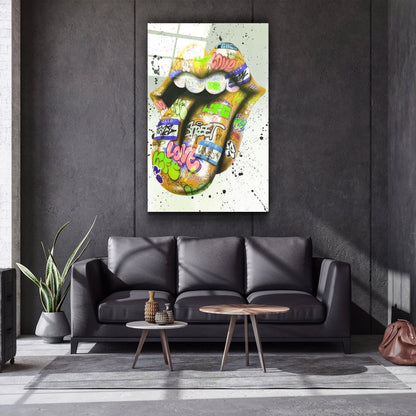 Tongue - Mustard - Designer's Collection Glass Wall Art