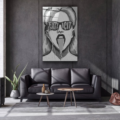 Explicit - Gray - Designer's Collection Glass Wall Art