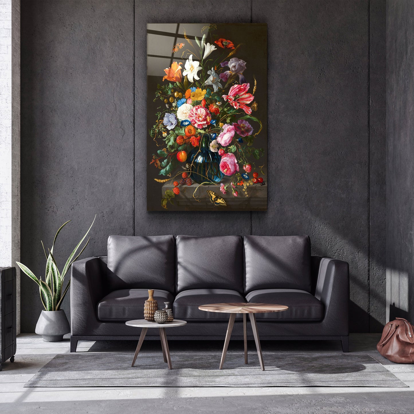 Retro Flowers - Designer's Collection Glass Wall Art