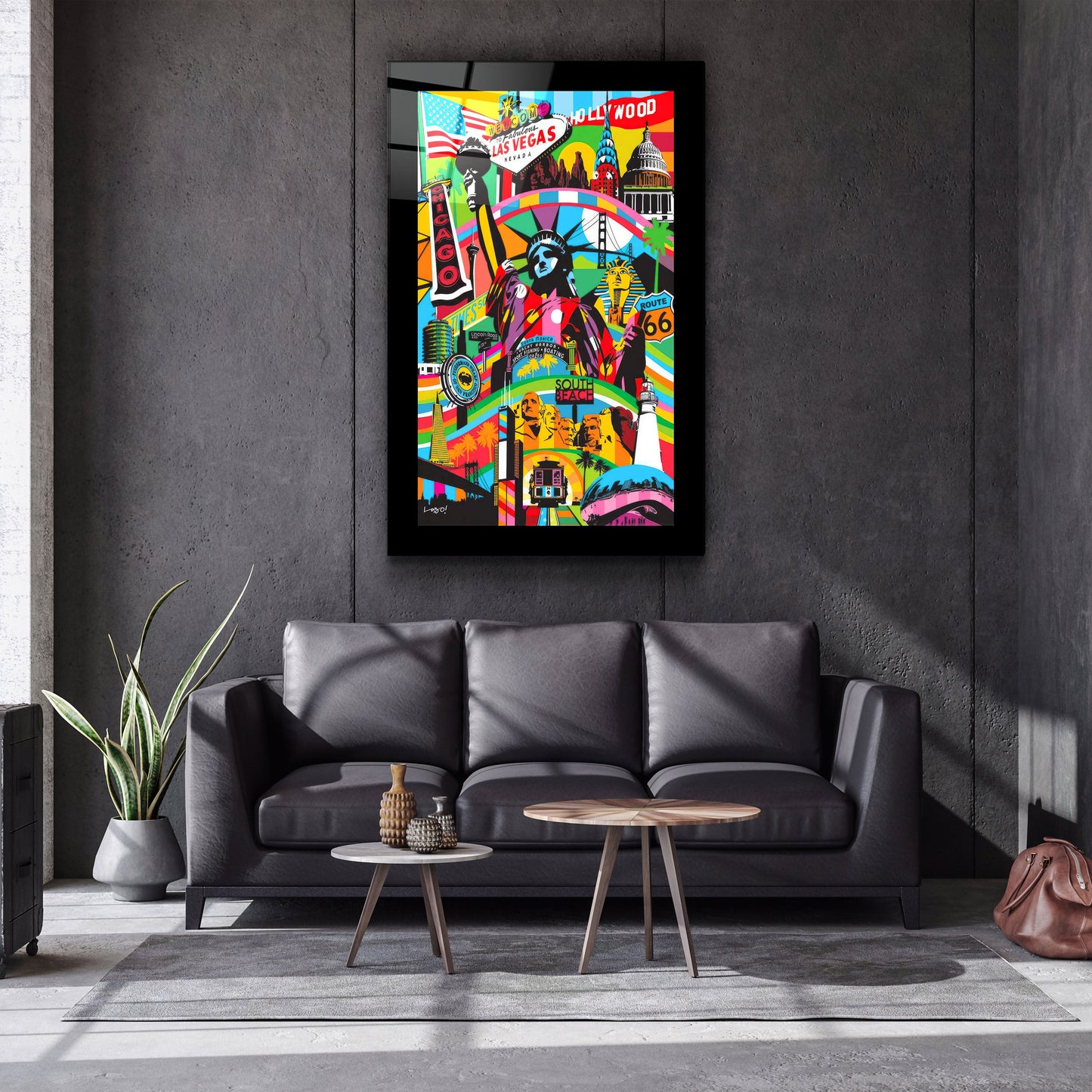 Statue of Liberty Pop Art - Designer's Collection Glass Wall Art
