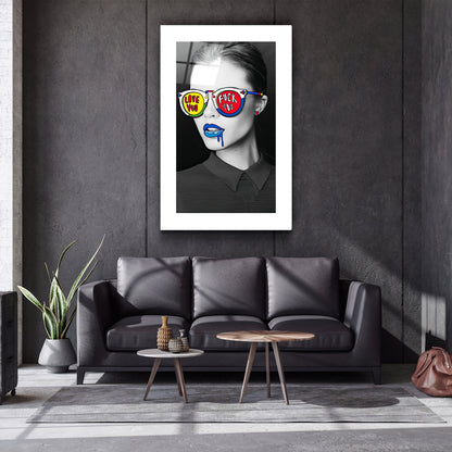 Love You F. You - Designer's Collection Glass Wall Art