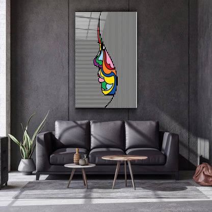 Lines and Face - Designer's Collection Glass Wall Art