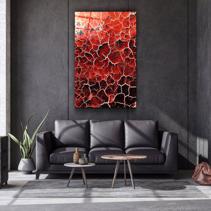 Red Crack - Designer's Collection Glass Wall Art
