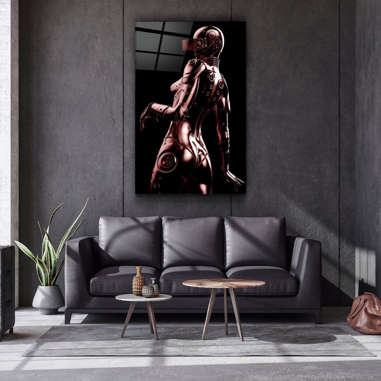 Robo Girl Bronze - Designer's Collection Glass Wall Art