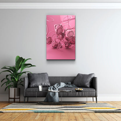 Abstract Pink Modern Design - Designer's Collection Glass Wall Art