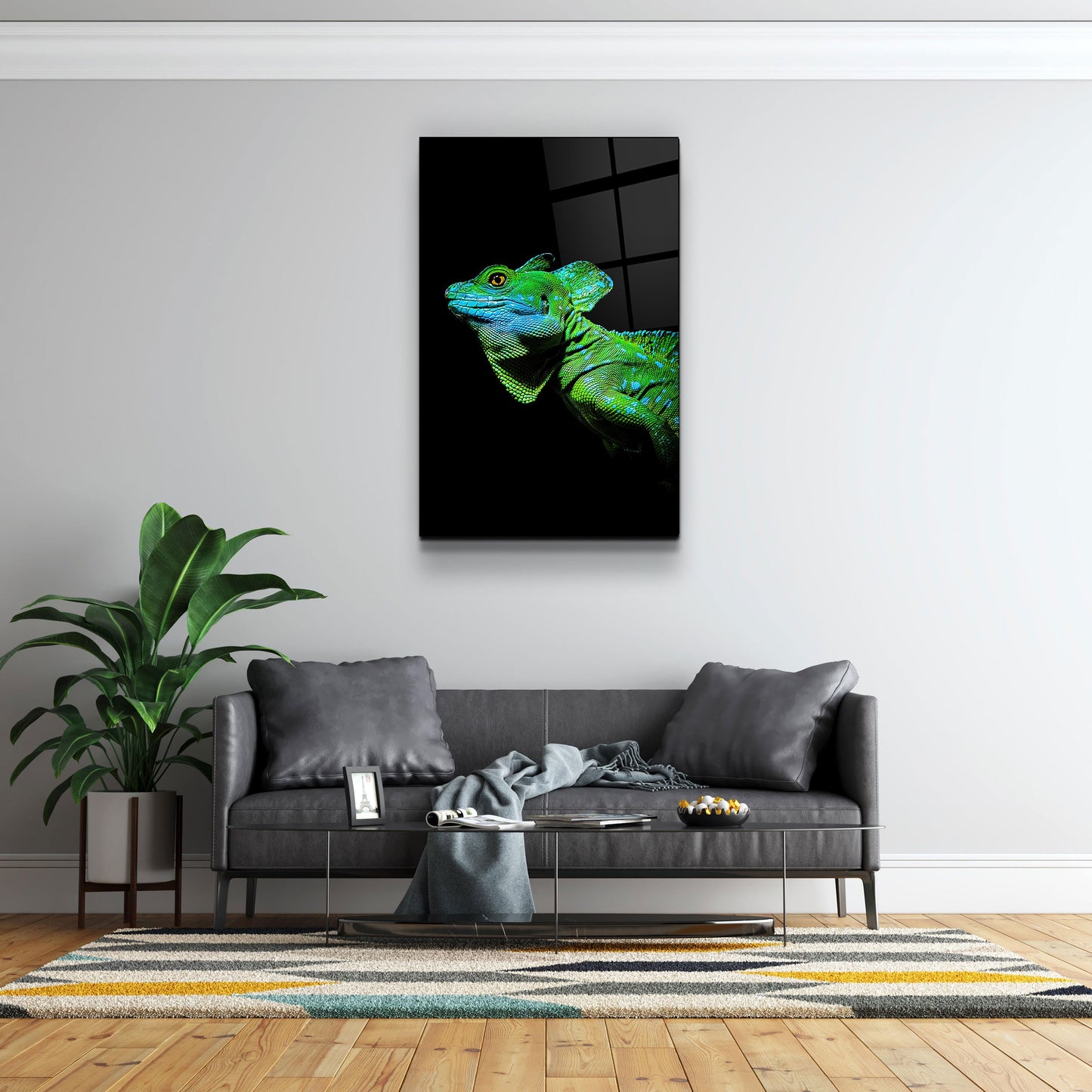 Iguana Green - Designer's Collection Glass Wall Art