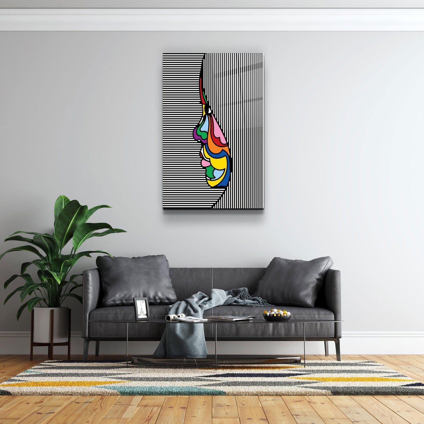Lines and Face - Designer's Collection Glass Wall Art