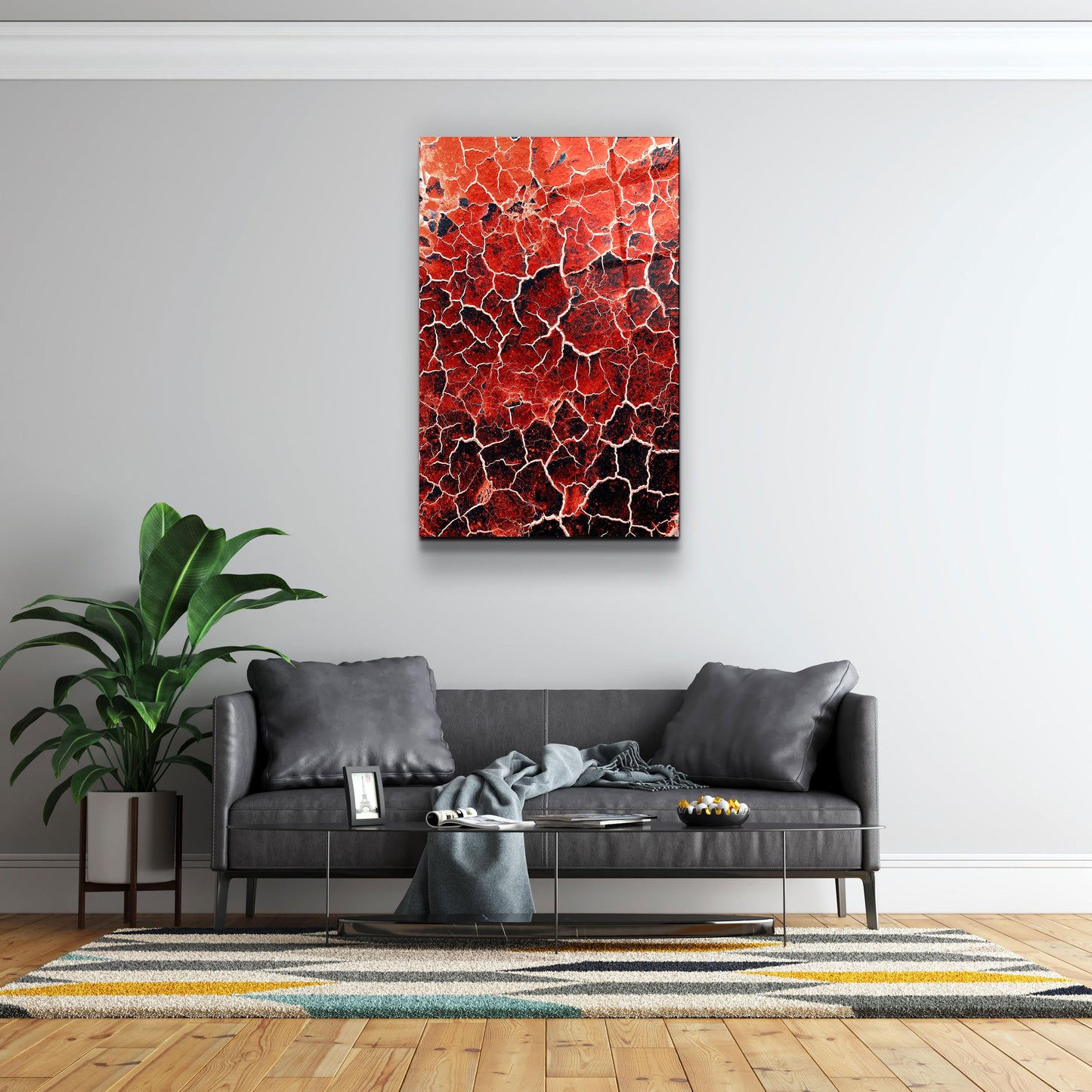 Red Crack - Designer's Collection Glass Wall Art