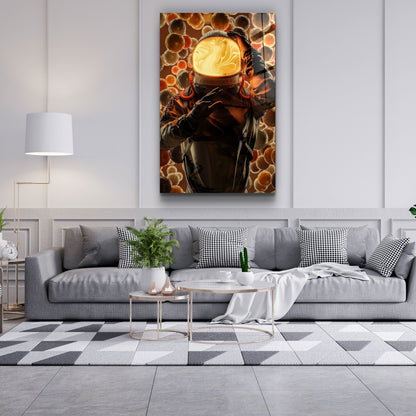 Astronaut is Lava - Designer's Collection Glass Wall Art