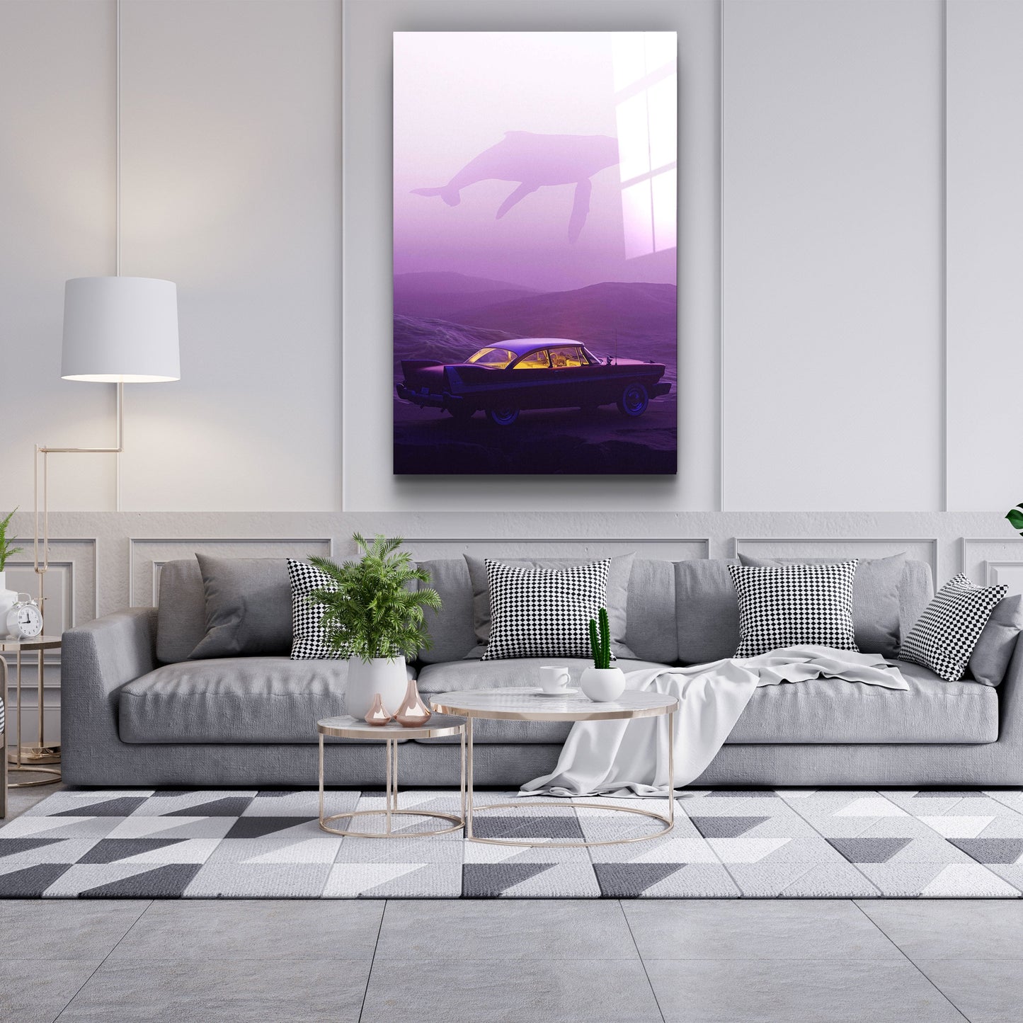 Flying Whale - Designer's Collection Glass Wall Art