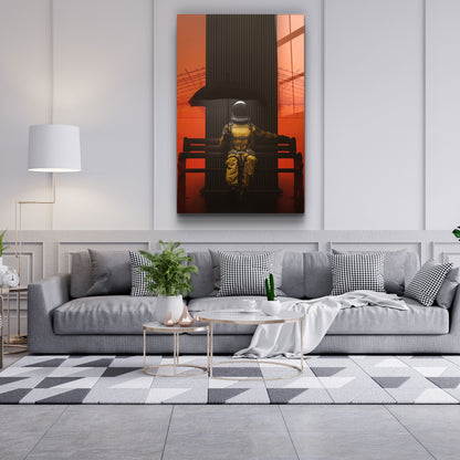 Astronaut on the Bench - Designer's Collection Glass Wall Art