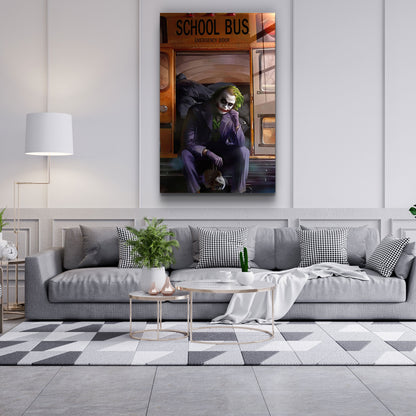 School Bus - Joker - Designer's Collection Glass Wall Art