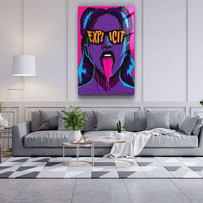 Explicit - Purple - Designer's Collection Glass Wall Art