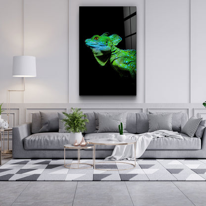 Iguana Green - Designer's Collection Glass Wall Art