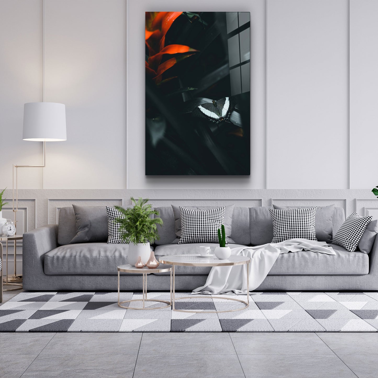 Black Butterfly - Designer's Collection Glass Wall Art