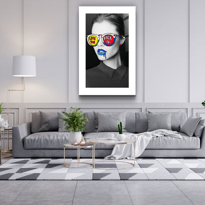 Love You F. You - Designer's Collection Glass Wall Art