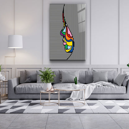 Lines and Face - Designer's Collection Glass Wall Art