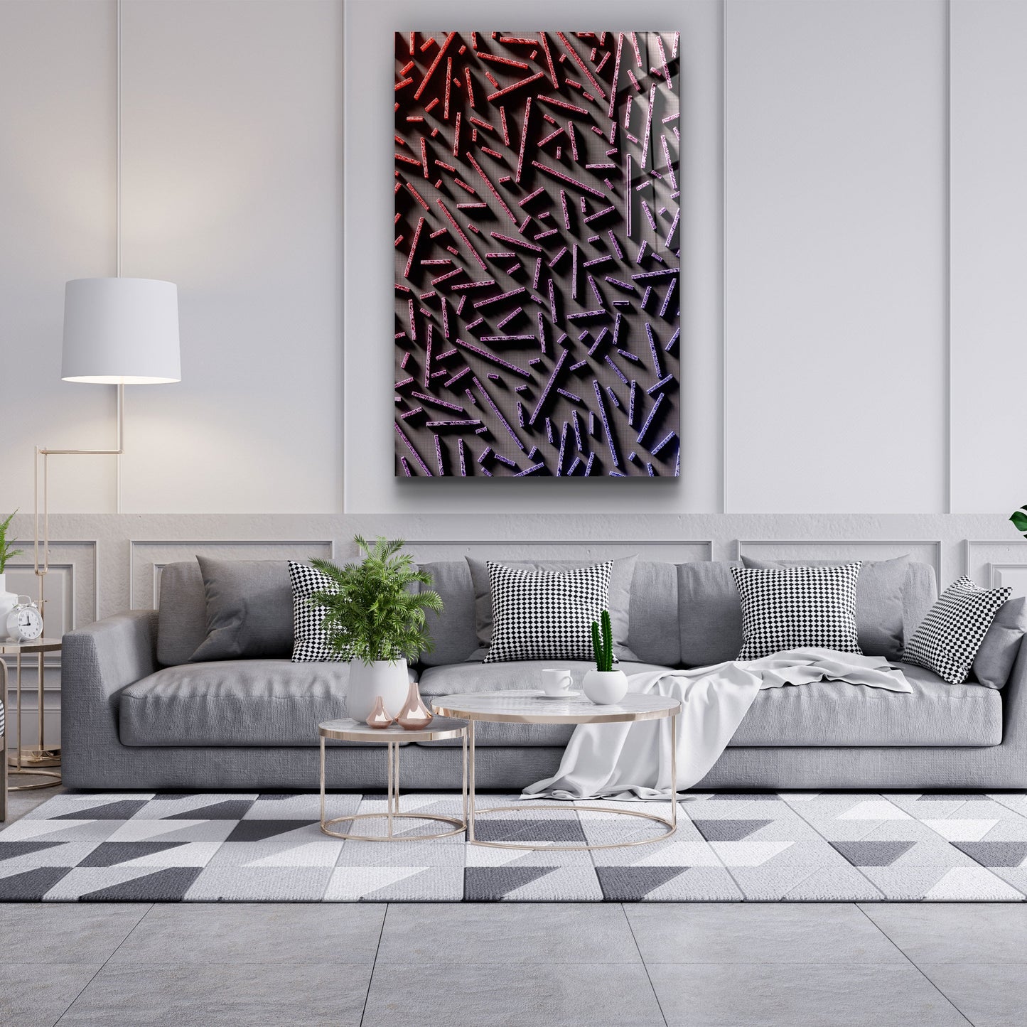 Pixel Sticks - Designer's Collection Glass Wall Art