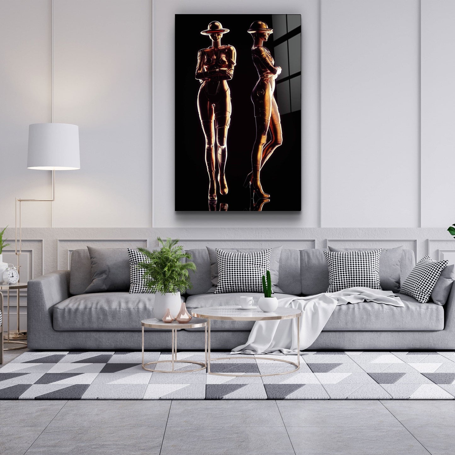 RoboGirlz3 - Designer's Collection Glass Wall Art