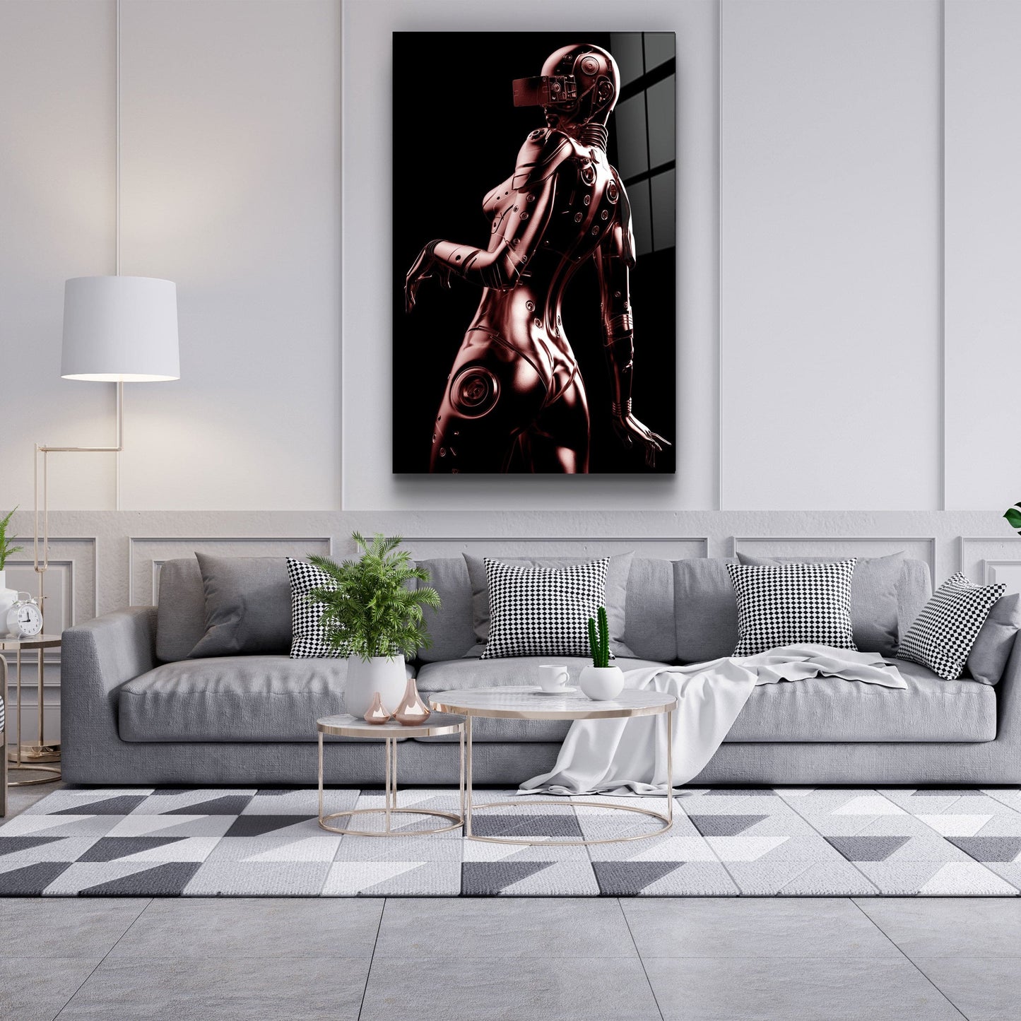 Robo Girl Bronze - Designer's Collection Glass Wall Art