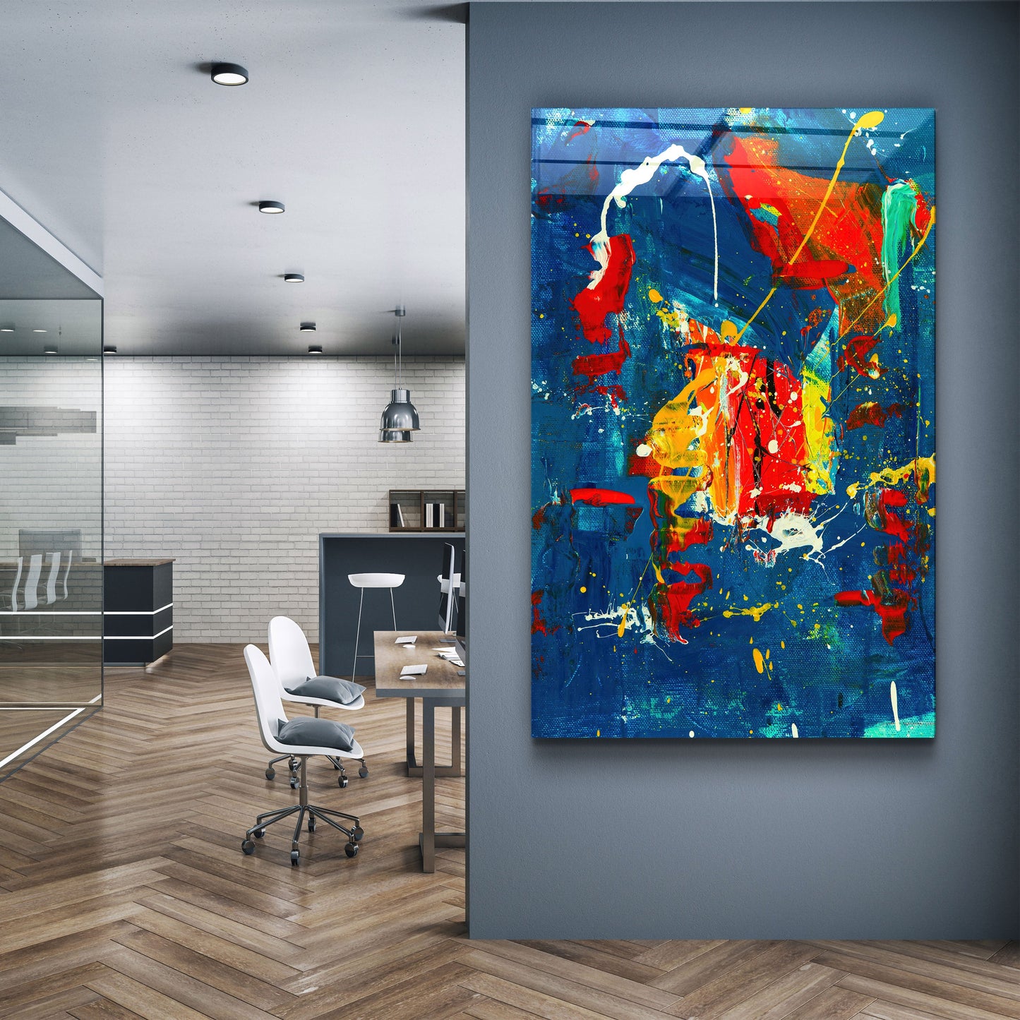 Oil Painting - Abstract - Designer's Collection Glass Wall Art
