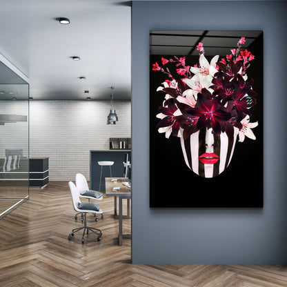 Flower Pot - Designer's Collection Glass Wall Art