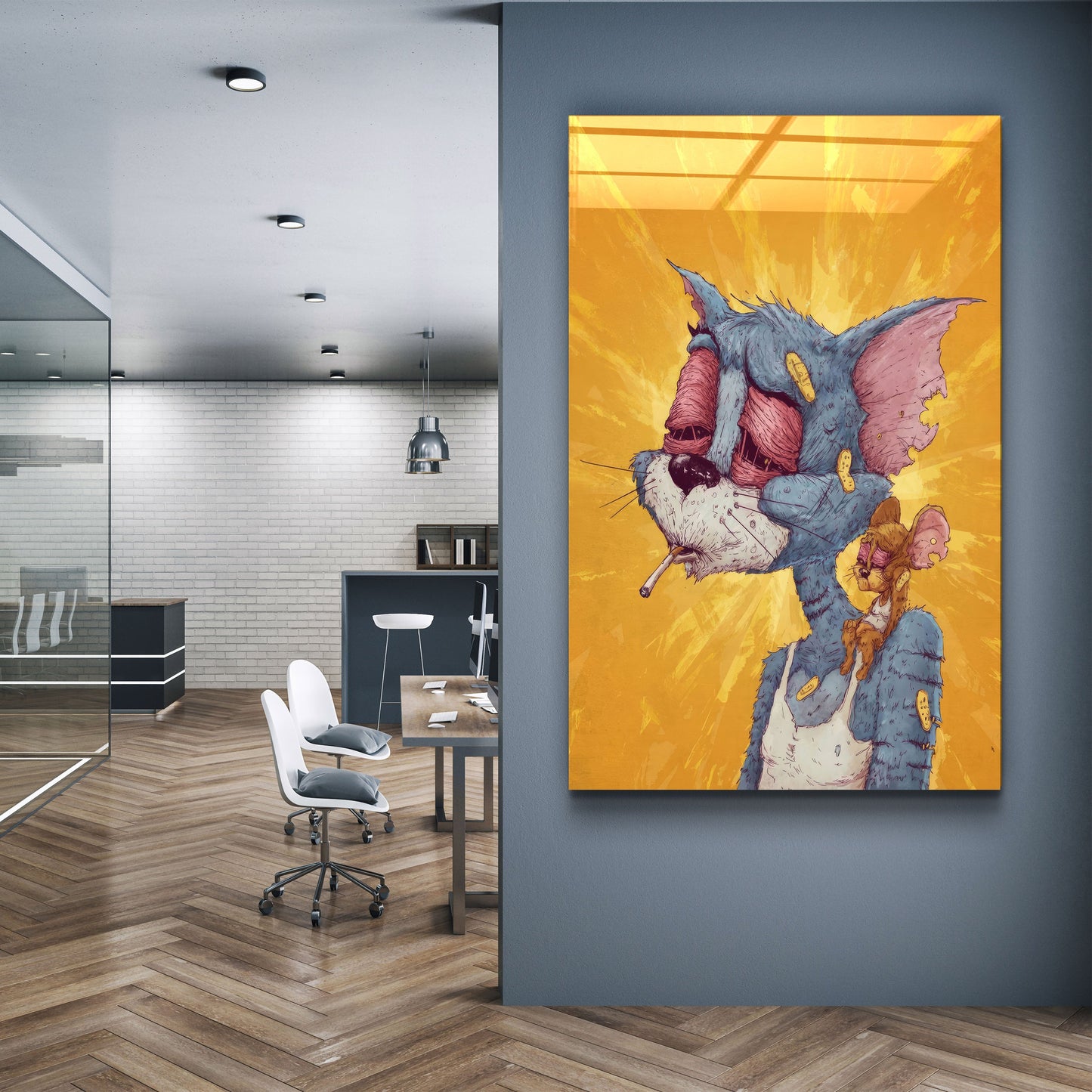Misarable Tom and J - Designer's Collection Glass Wall Art