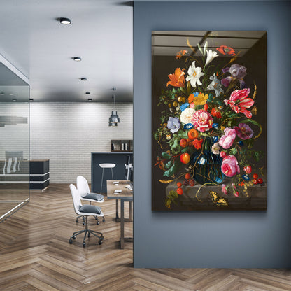 Retro Flowers - Designer's Collection Glass Wall Art